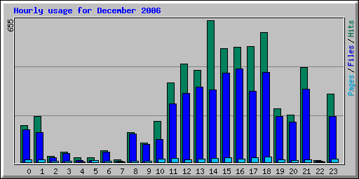 Hourly usage for December 2006